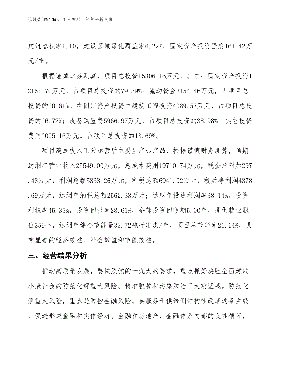 工汗布项目经营分析报告_第3页