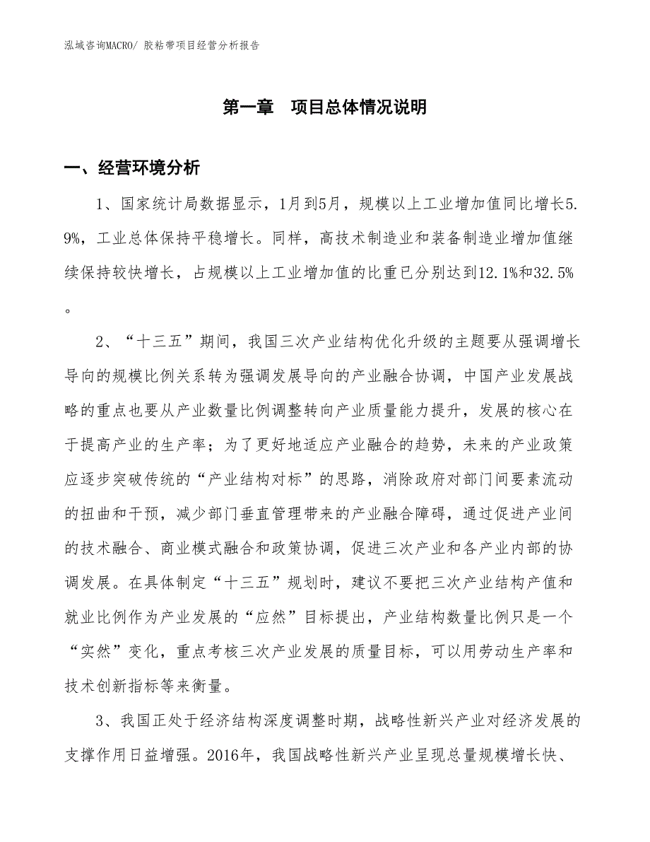 胶粘带项目经营分析报告_第1页