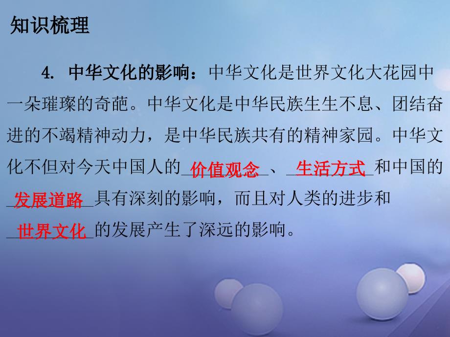 2018-2019学年九年级政治全册第二单元第五课中华文化与民族精神第一框灿烂的中华文化课件新人教版_第4页