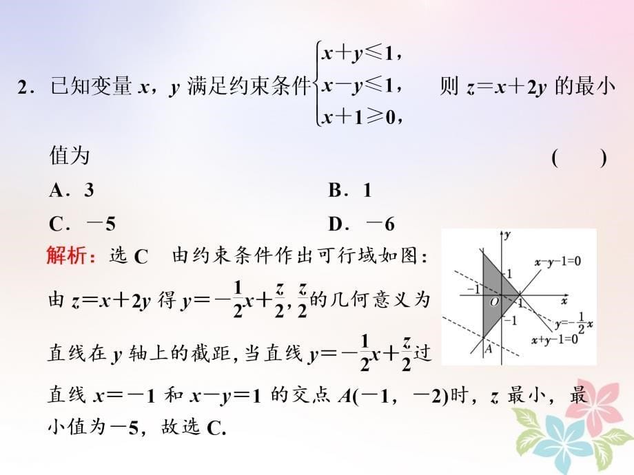 浙江专版2018年高中数学第三章不等式3.3.2简单的线性规划问题课件新人教a版必修_第5页