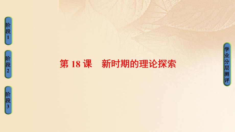 2018-2019学年高中历史第6单元20世纪以来重大思想理论成果第18课新时期的理论探索课件新人教版必修3_第1页