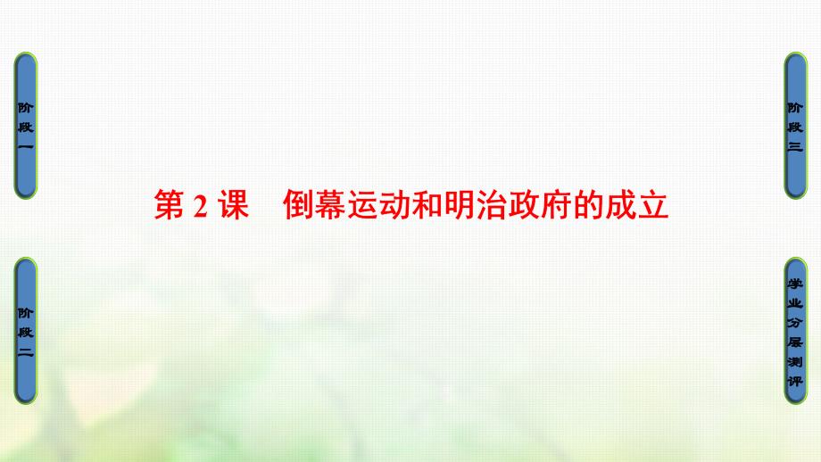 2018-2019学年高中历史第8单元日本明治维新第2课倒幕运动和明治政府的成立课件新人教版选修1_第1页