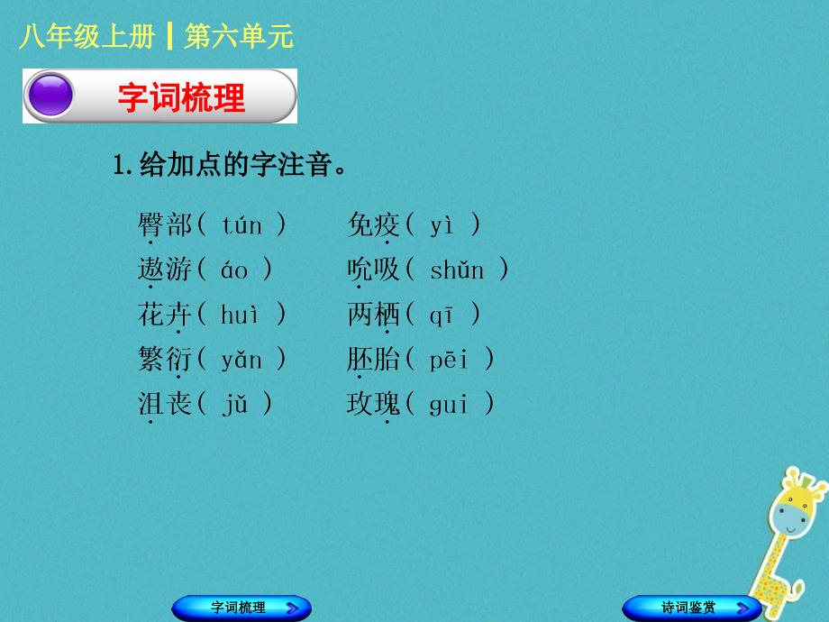 柳州专版2018年中考语文教材梳理八上第六单元复习课件_第2页