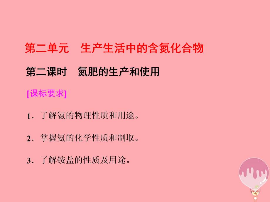 2018-2019学年高中化学专题4硫氮和可持续发展第二单元生产生活中的含氮化合物第2课时氮肥的生产和使用课件苏教版必修_第1页