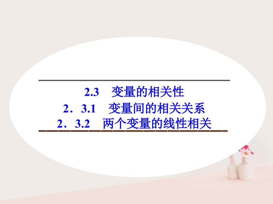 2018-2019版高中数学第二章统计2.3.1变量间的相关关系2.3.2两个变量的线性相关课件新人教b版必修_第1页