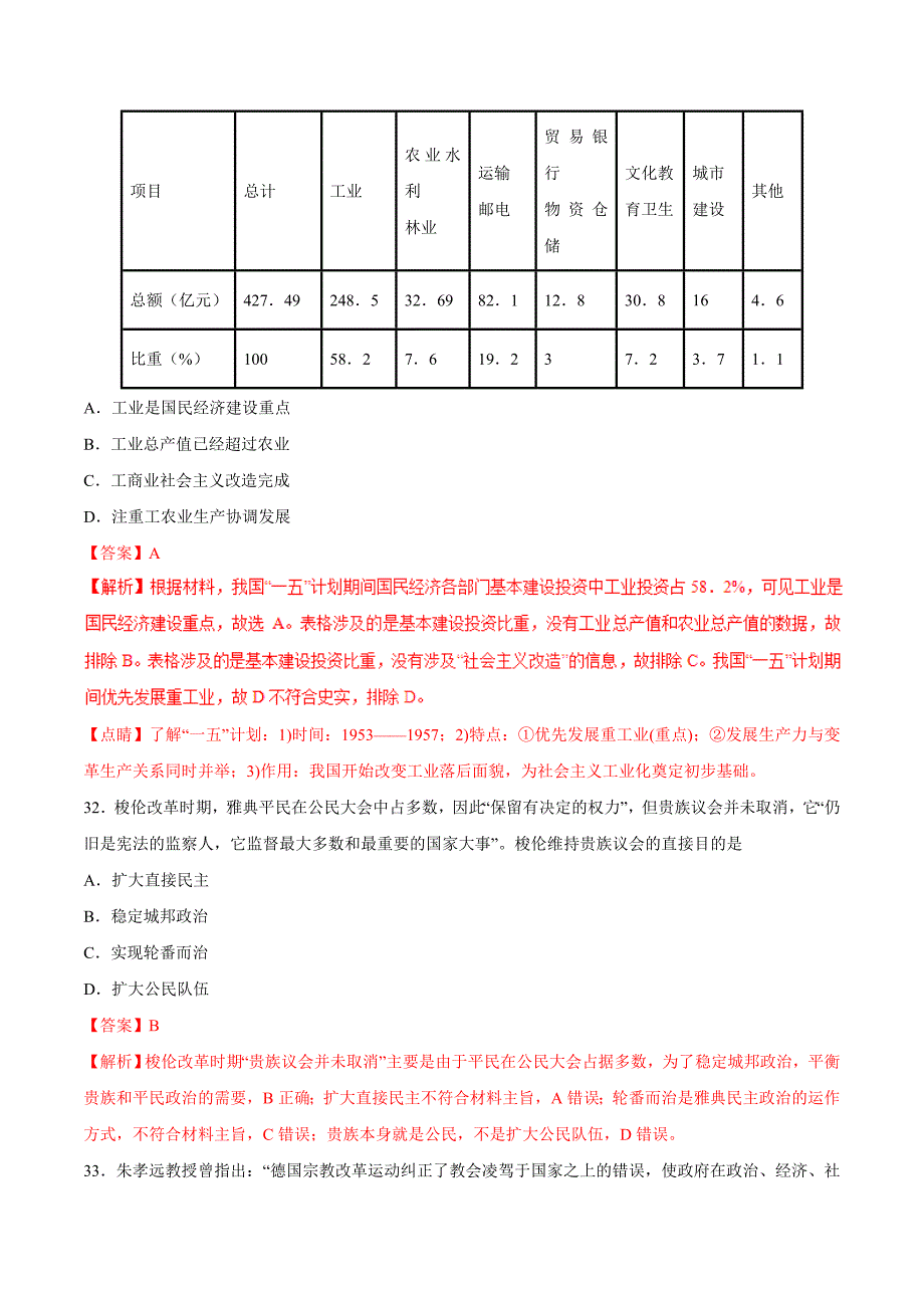 全国各省市名校名师原创卷（四）冲刺高考历史---精校解析Word版_第2页