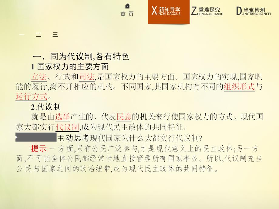 2018-2019学年高中政治 1.2现代国家的政权组织形式课件 新人教版选修3_第3页