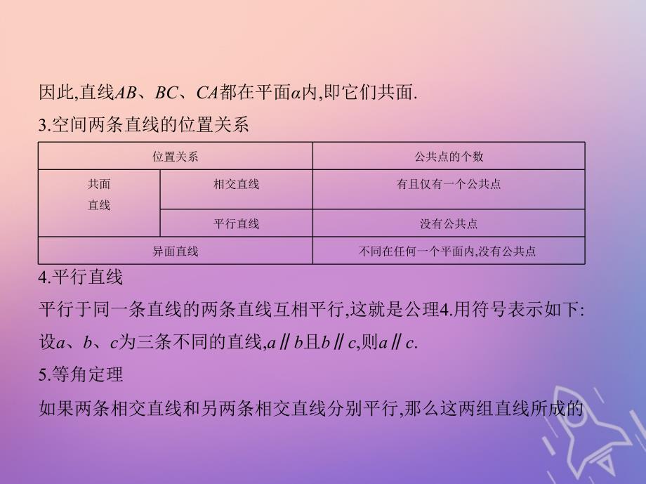 浙江专版2019版高考数学一轮复习第八章立体几何8.2空间点线面的位置关系课件_第4页