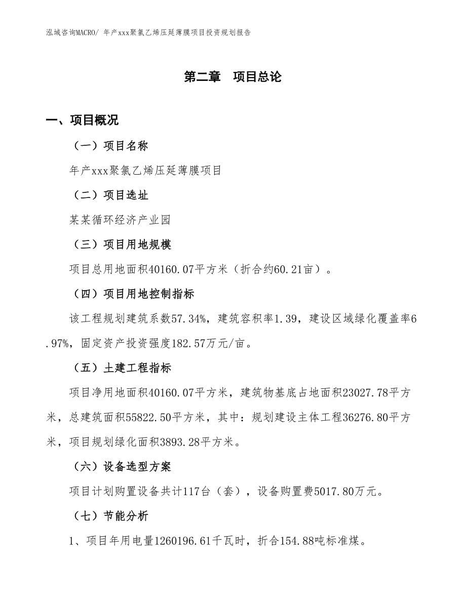 年产xxx聚氯乙烯压延薄膜项目投资规划报告_第5页