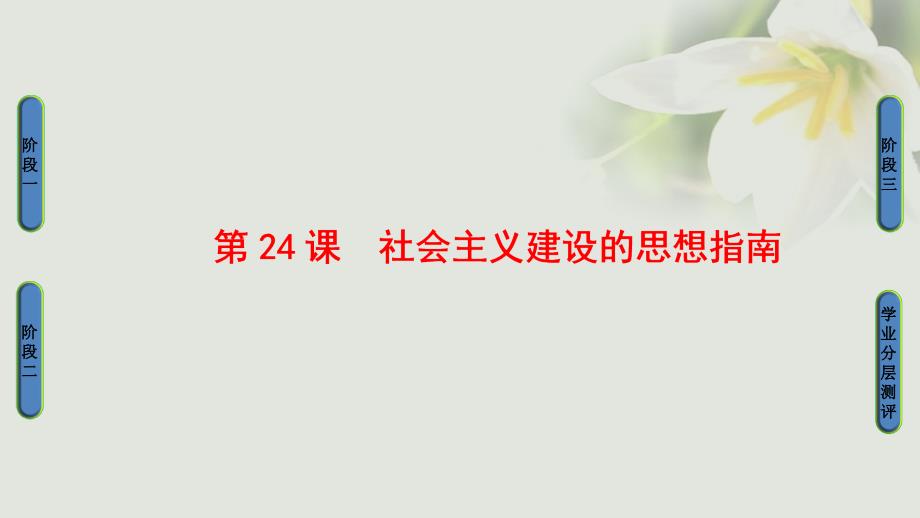 2018-2019学年高中历史第5单元近现代中国的先进思想第24课社会主义建设的思想指南课件岳麓版必修_第1页