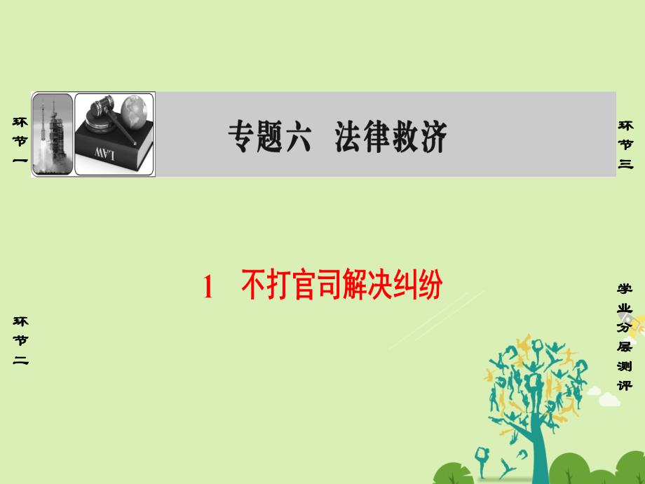 2018-2019学年高中政治专题6法律救济1不打官司解决纠纷课件新人教版_第1页