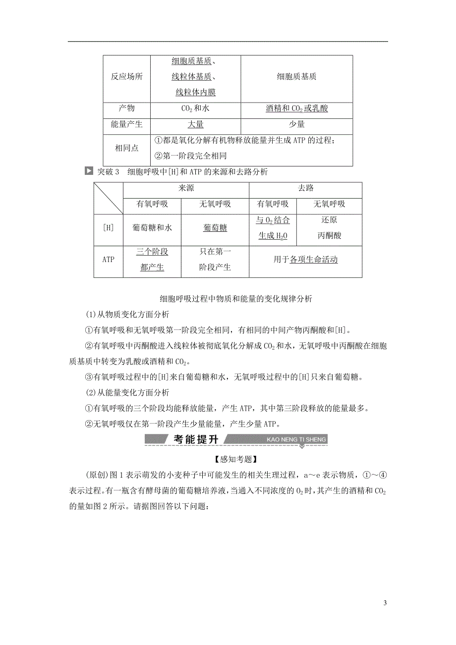 全国2018版高考生物大一轮复习第三单元细胞的能量供应和利用第9讲atp的主要来源--细胞呼吸学案_第3页