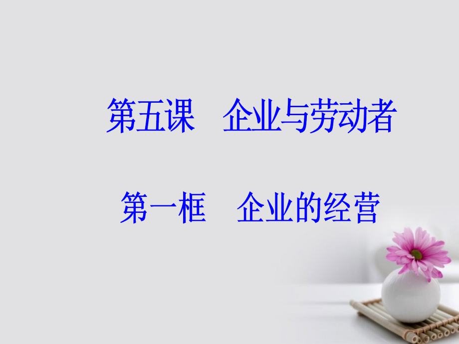 2018-2019学年高中政治第二单元生产劳动与经营第五课企业与劳动者第一框企业的经营课件新人教版必修(1)_第2页