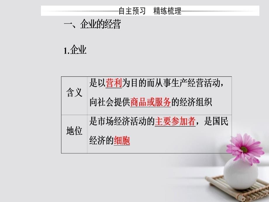 2018-2019学年高中政治第二单元生产劳动与经营第五课企业与劳动者第一框企业的经营课件新人教版必修(1)_第5页