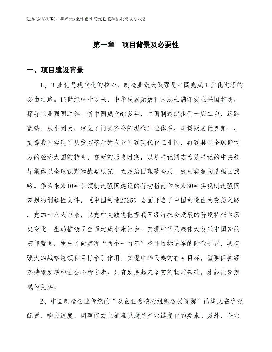 年产xxx泡沫塑料发泡鞋底项目投资规划报告_第3页