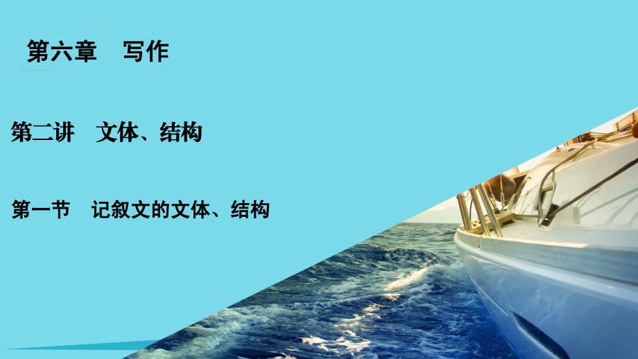 安徽省界首市2018-2019年度高考语文一轮复习 第6章 写作 第2讲 文体结构 第1节 记叙文的文体结构 课件_第1页