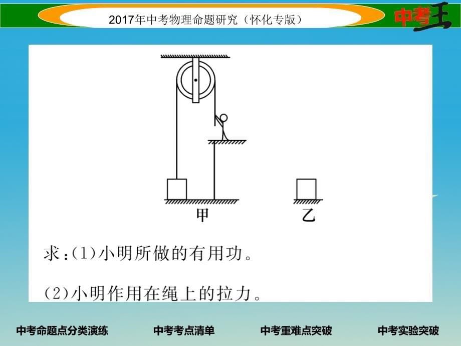 （怀化专版）2018年中考物理命题研究 第一编 教材知识梳理篇 第九讲 简单机械 课时2 机械效率（精讲）课件_第5页