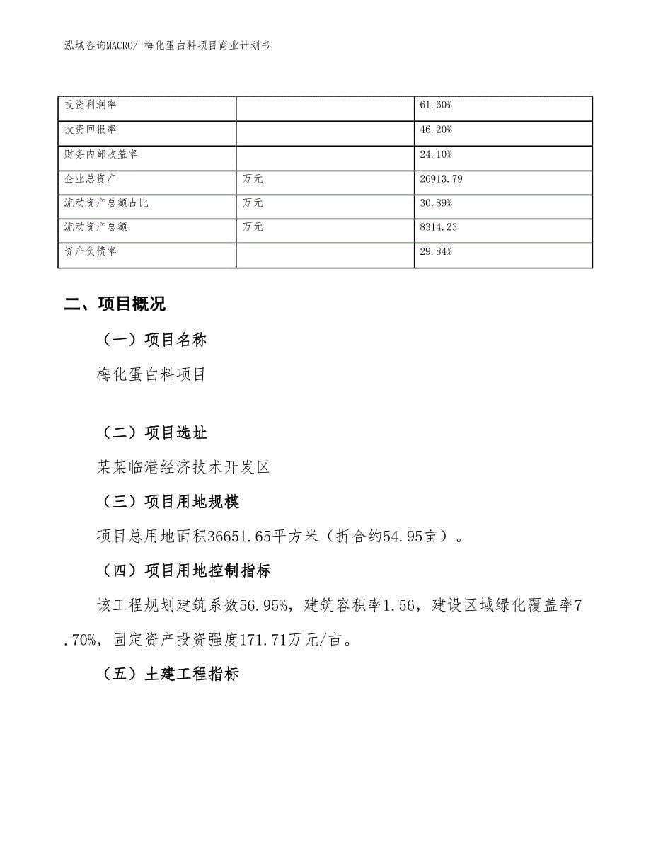 （融资）梅化蛋白料项目商业计划书_第5页