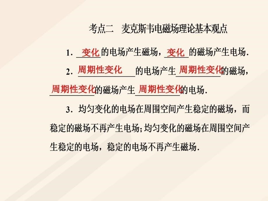 2018-2019学年高中物理第二章电磁感应与电磁场第四节麦克斯韦电磁场理论课件粤教版选修_第5页