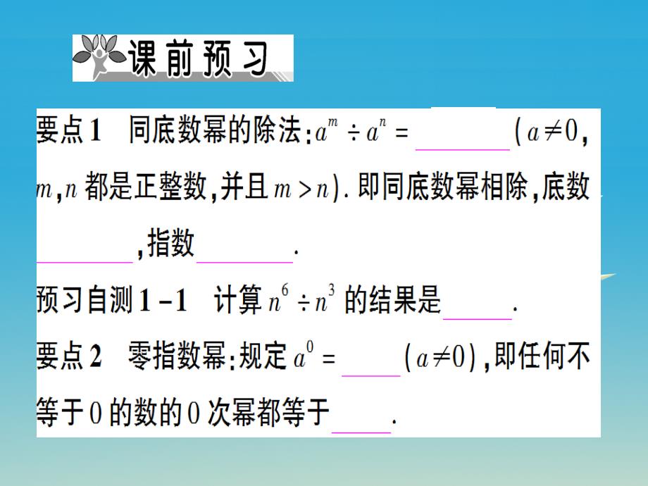 2018年秋八年级数学上册 14.1.4 整式的乘法 第3课时 整式的除法课件 新人教版_第2页