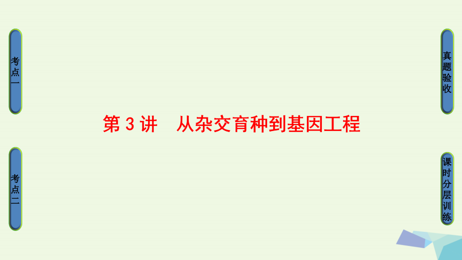 2018届高三生物一轮复习第7单元第3讲从杂交育种到基因工程课件新人教版必修_第1页