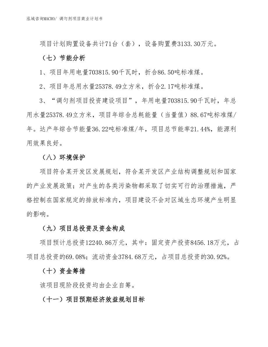 （项目说明）调匀剂项目商业计划书_第5页