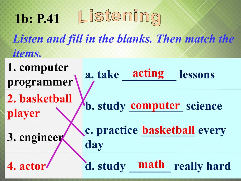 河北省东光县第二中学八年级英语上册 unit 6 i’m going to study computer science period 2课件 （新版）人教新目标版_第4页