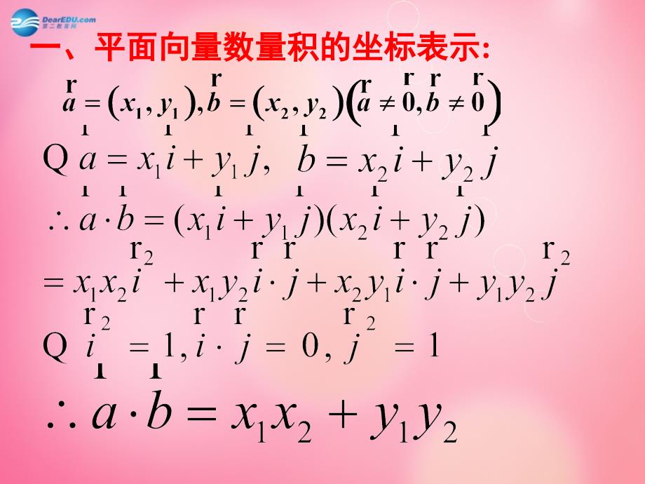 河南省长垣县第十中学高中数学 2.4.2 平面向量数量级的坐标运算课件 新人教a版_第4页