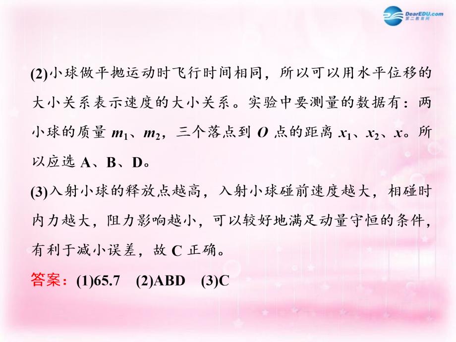 四川省昭觉中学高考物理一轮复习 实验十六 验证动量守恒定律习题详解课件 新人教版_第2页