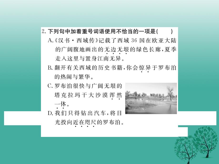 河北专版2018年春八年级语文下册第三单元12罗布泊消逝的仙湖课件新版新人教版_第3页