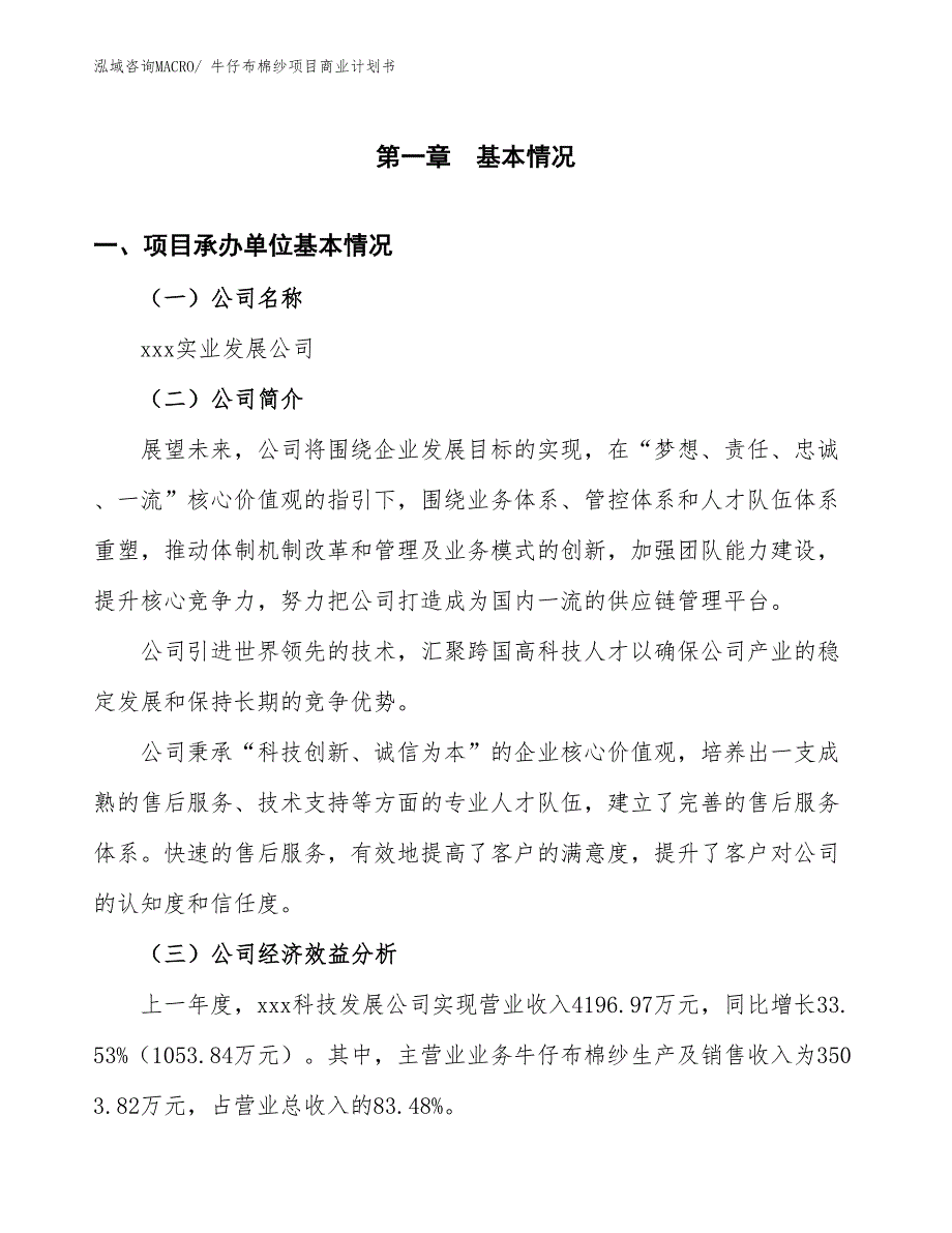 （融资）牛仔布棉纱项目商业计划书_第3页