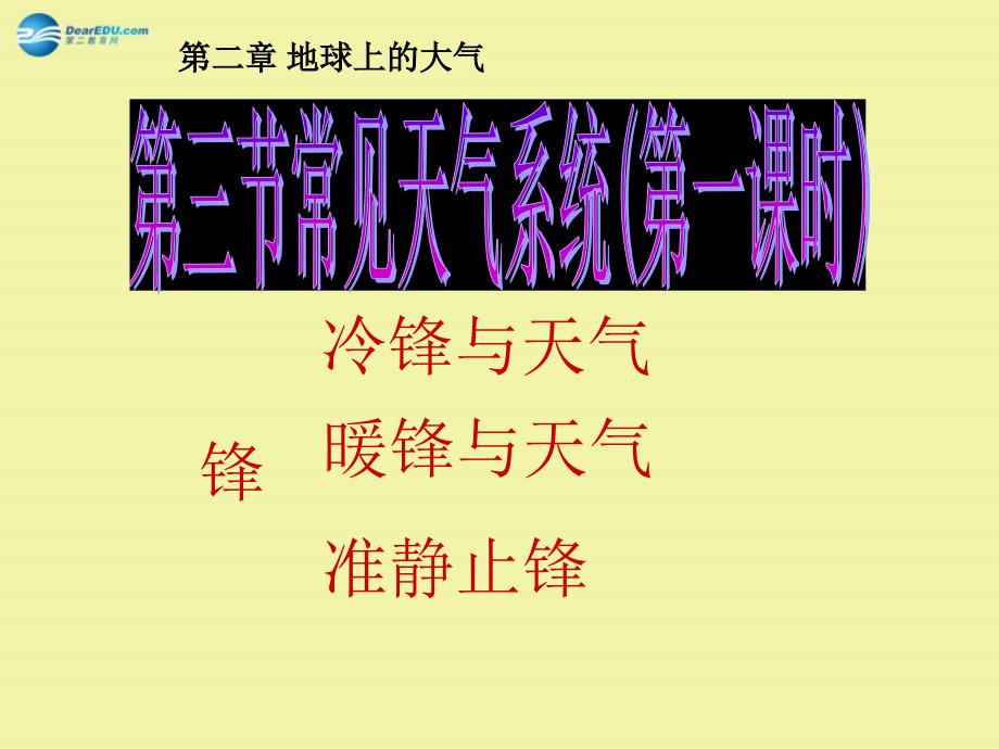 江苏省南京市河西分校高中地理 2.3常见的天气系统（第1课时）课件 新人教版必修1_第1页