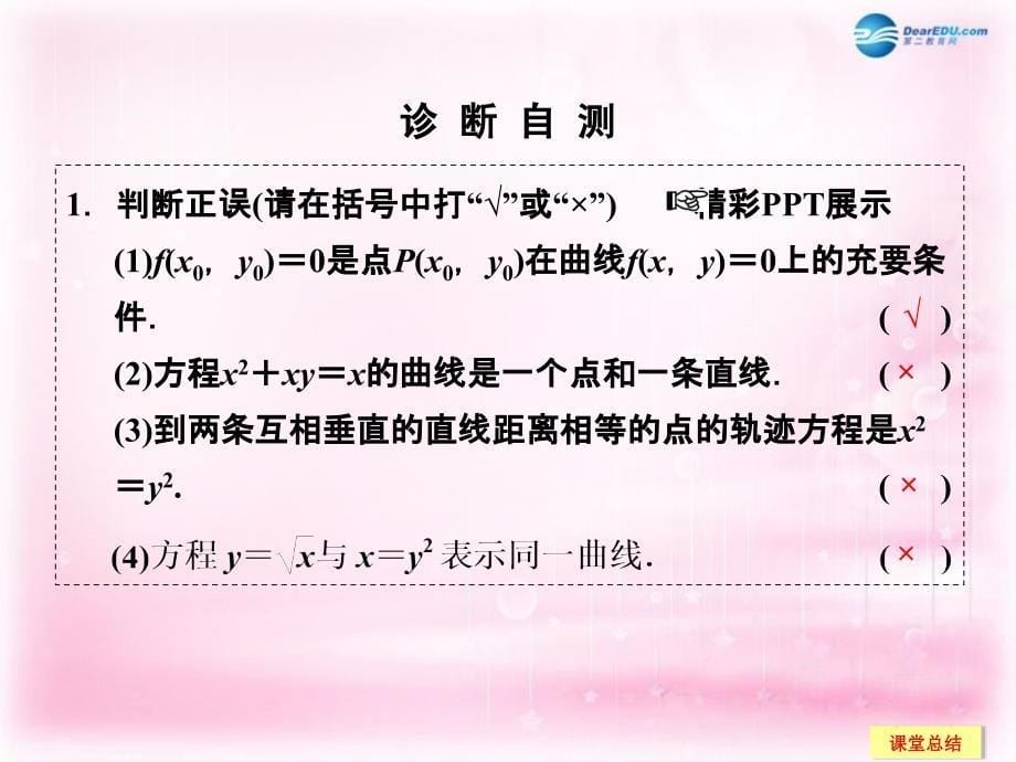 2018高考数学一轮复习 9-8 曲线与方程课件 新人教a版_第5页