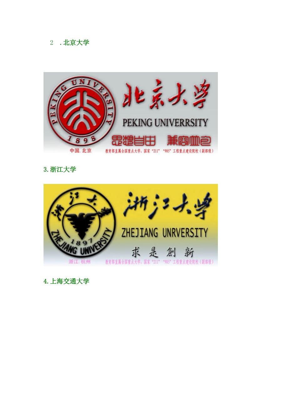 中国100位排名的大学校徽包括211和985大学.doc_第2页