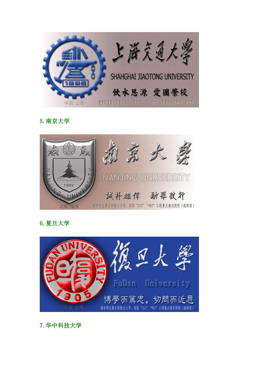 中国100位排名的大学校徽包括211和985大学.doc_第3页