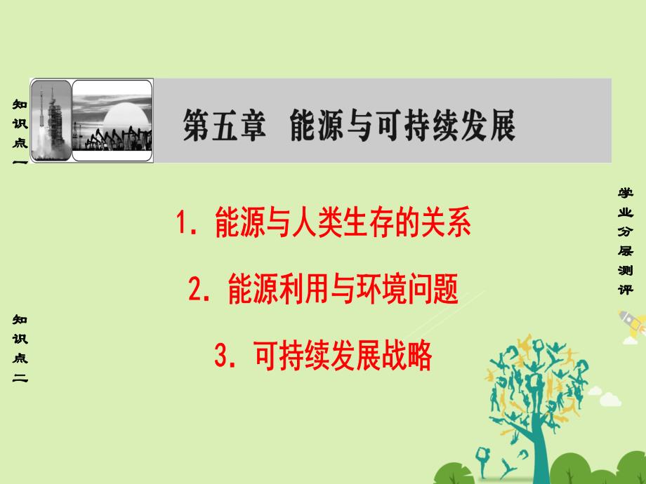 2018-2019学年高中物理 第5章 能源与可持续发展 1 能源与人类生存的关系 2 能源利用与环境问题 3 可持续发展战略课件 教科版选修3-3_第1页