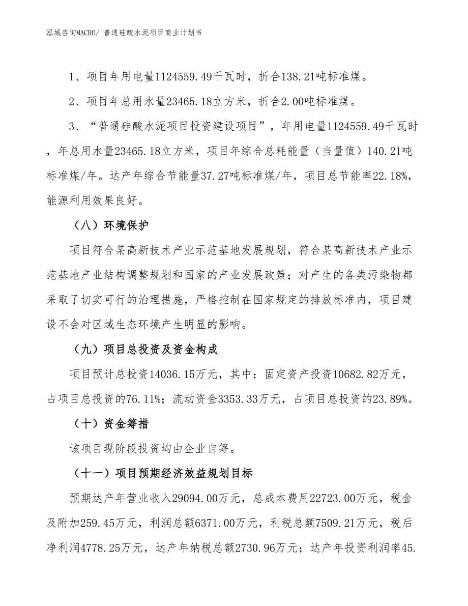 （项目计划）普通硅酸水泥项目商业计划书_第5页