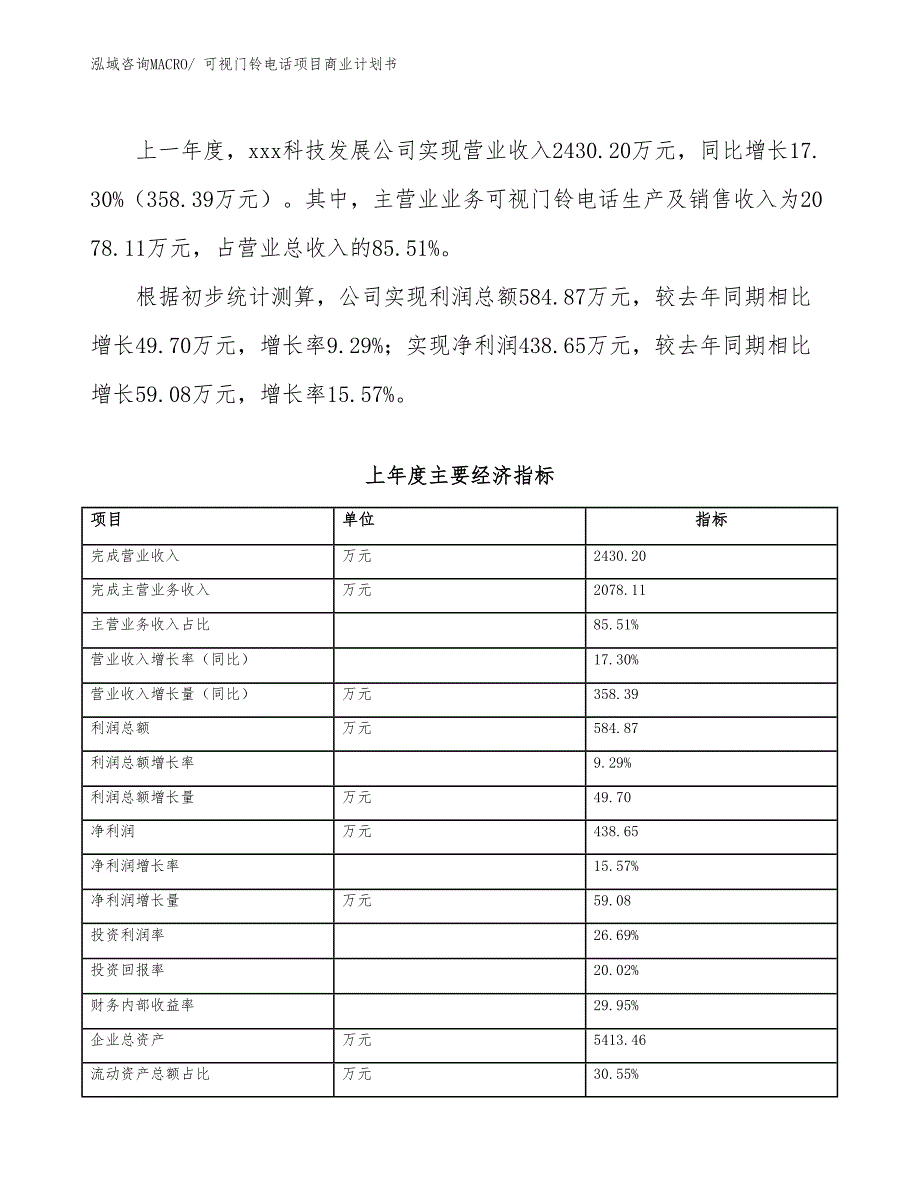 （项目说明）可视门铃电话项目商业计划书_第4页