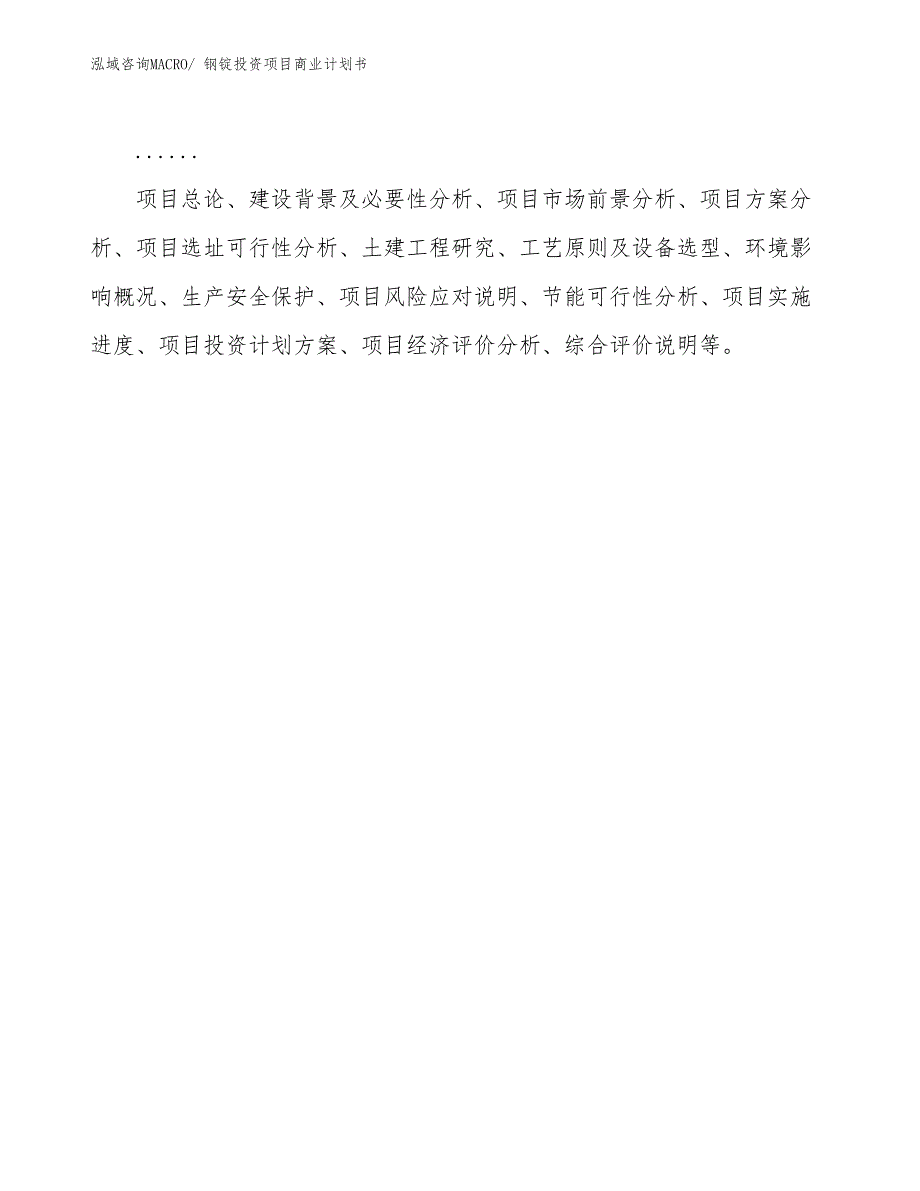 （参考）钢锭投资项目商业计划书_第2页