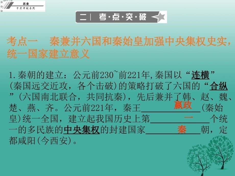 2018年中考历史总复习 第一部分 中国古代史 第二单元 统一国家的建立 政权分立与民族融合课件_第5页