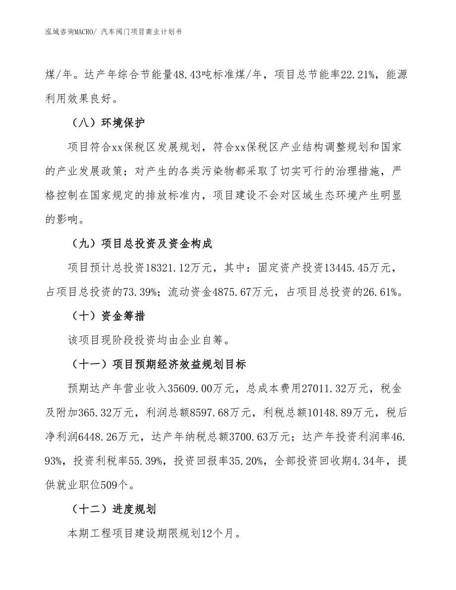 （创业）汽车阀门项目商业计划书_第5页