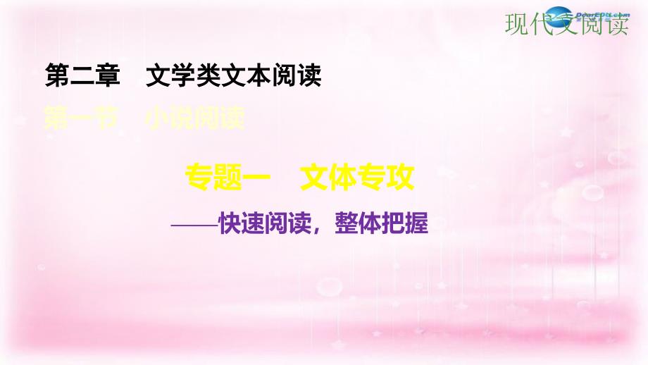 （全国通用）2018届高考语文大一轮总复习 现代文阅读 第2章　文学类文本阅读 第1节小说阅读 专题1文体专攻课件 新人教版_第1页