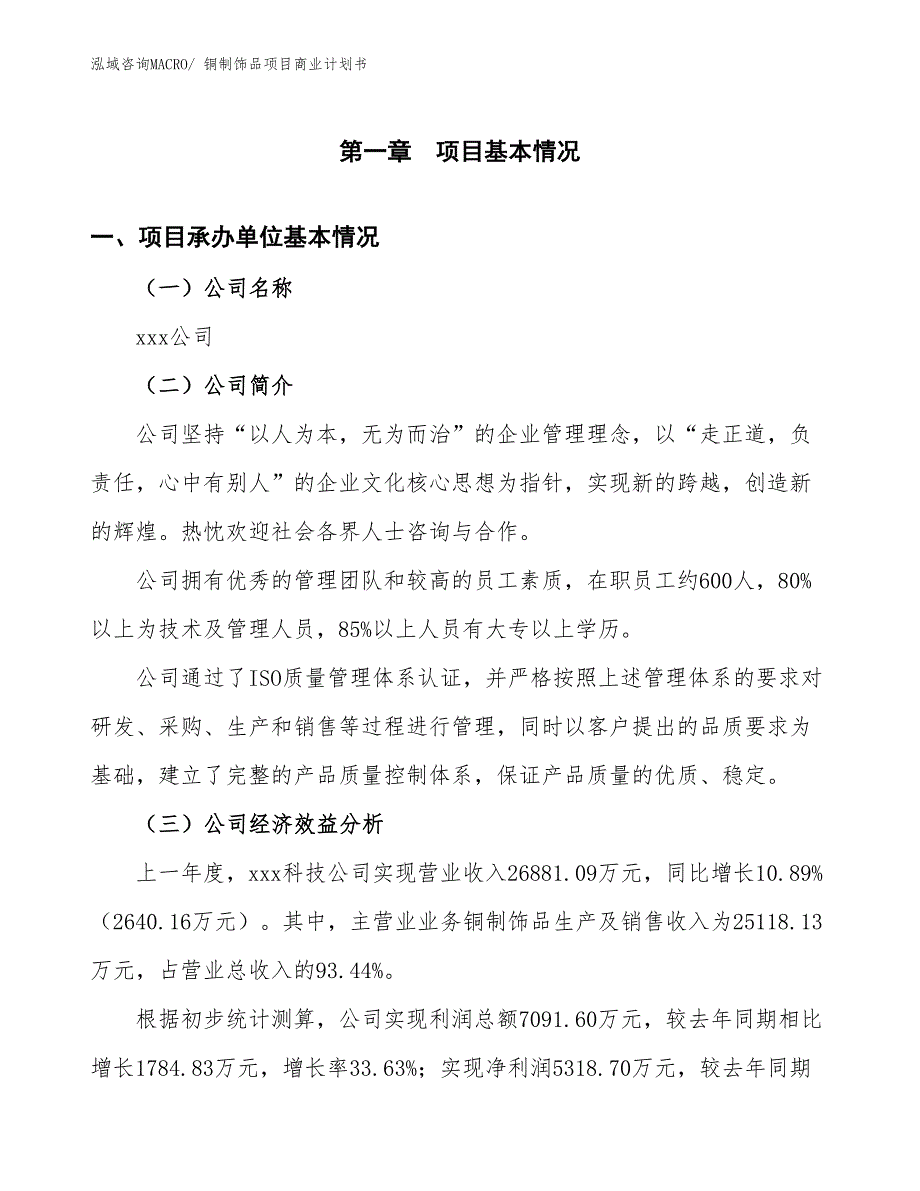 （融资）铜制饰品项目商业计划书_第3页