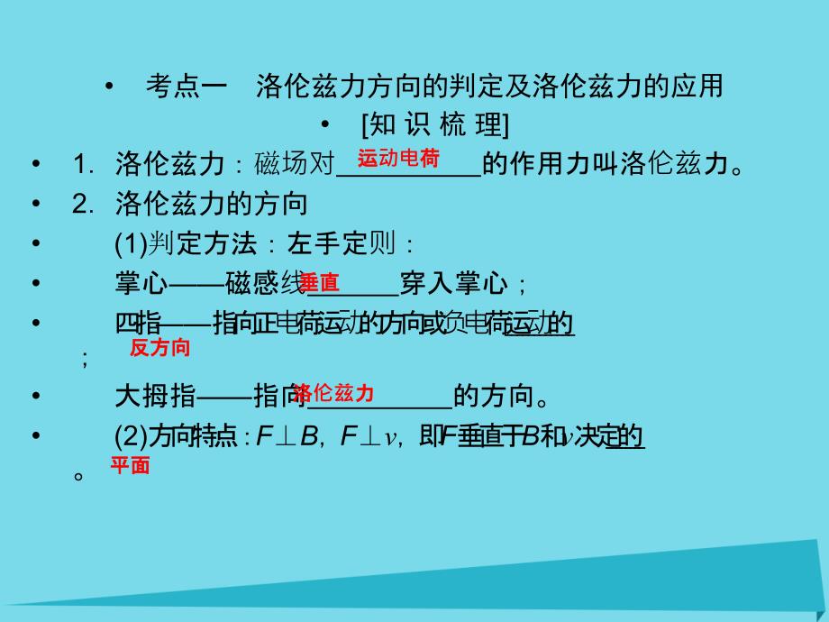 浙江省2018版高考物理总复习 8.2 磁场对运动电荷的作用（选考部分，b版）课件_第3页