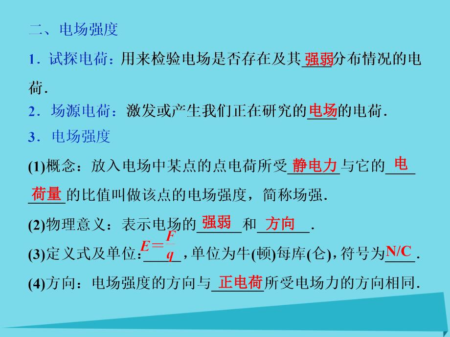 2018年高中物理 第一章 静电场 第3节 电场强度课件 新人教版选修3-1_第4页