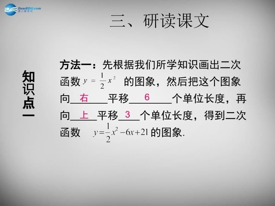 广东省怀集县2018-2019学年九年级数学上册 22.1.4 二次函数y＝ax2＋bx＋c的图象和性质课件 新人教版_第5页