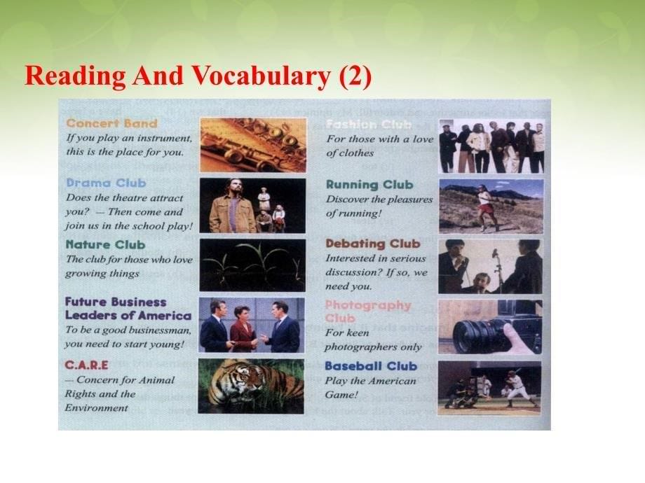 四川省昭觉中学2018-2019学年高中英语 module2 reading and vocabulary课件1 新人教版选修7_第5页