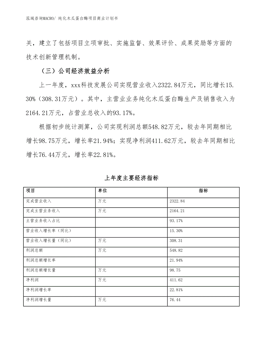 （项目说明）纯化木瓜蛋白酶项目商业计划书_第3页