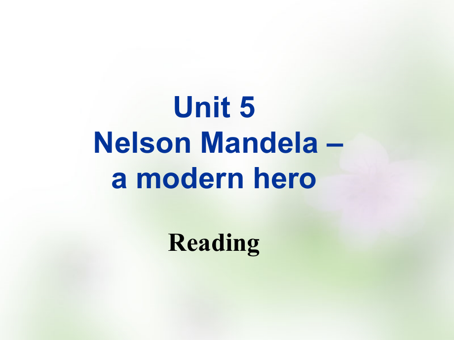 2018-2019学年高中英语 unit 5 nelson mandela-a modern hero reading课件 新人教版必修1_第1页