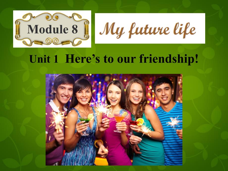 内蒙古乌兰浩特市第十二中学九年级英语下册《module 8 unit 1 here’s to our friendship and the future》课件 （新版）外研版_第1页